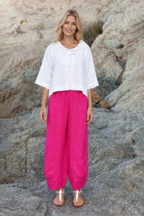 Kokomarina Yoko Short Pant Fuschia lightweight cropped trousers