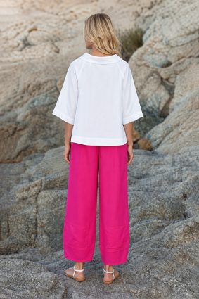 Kokomarina Yoko Short Pant Fuschia lightweight cropped trousers