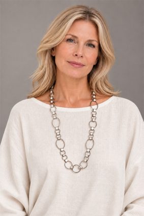 Materia Design white contemporary statement necklace