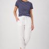 Monari relaxed-fit cream lyocell blend pants with elasticated drawstring waist and ankle cuffs