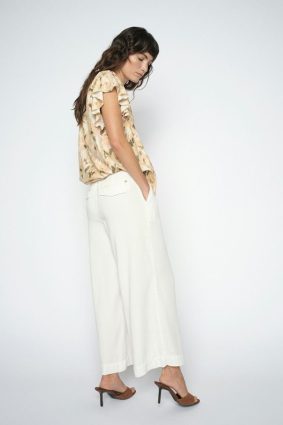 Mos Mosh white cotton blend summer pants