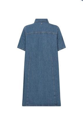 Mos Mosh mid blue cotton denim shirt dress
