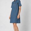 Mos Mosh mid blue cotton denim shirt dress