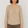 Mos Mosh Evanda LS Blouse Twill with broderie anglaise detailing