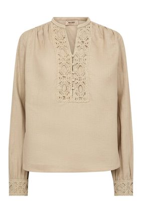 Mos Mosh Evanda LS Blouse Twill with broderie anglaise detailing