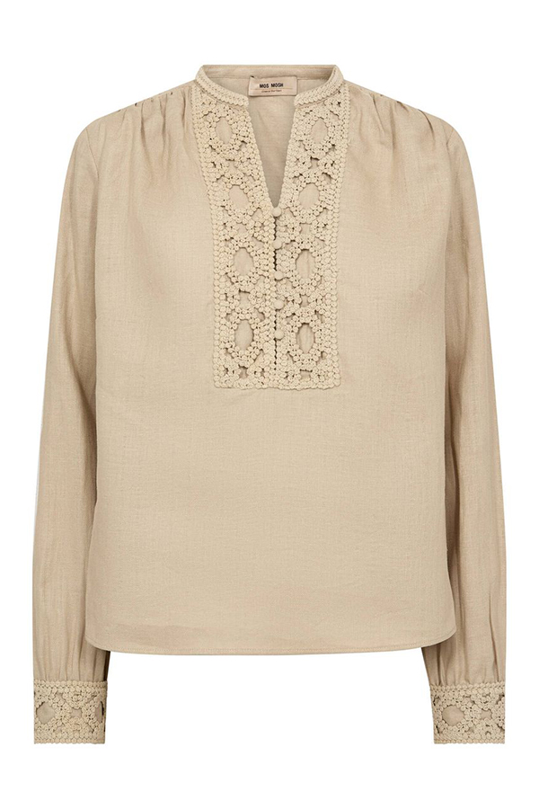 Mos Mosh Evanda LS Blouse Twill with broderie anglaise detailing