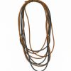 Neo grey and tan contemporary neoprene statement necklace