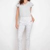 UP! Pants Linen Effect Techno Wide Leg Cropped Pant in Natural Linen
