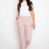 UP! Pink Stripe Techno Button Tab Cropped Pant in Pink/White Stripe