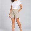White Stuff Heidi light neutral cotton blend chino shorts