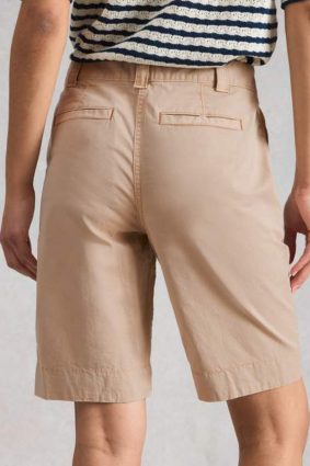 White Stuff Heidi light neutral cotton blend chino shorts