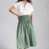 White Stuff Orla textured cotton button through shirt in brilliant white